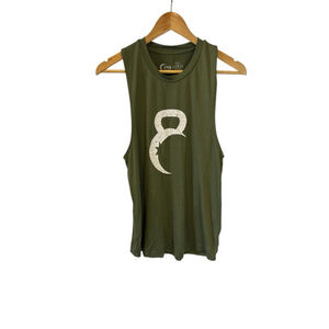 Women's Zyia Active M Green White Kettlebell Graphic Tank Top